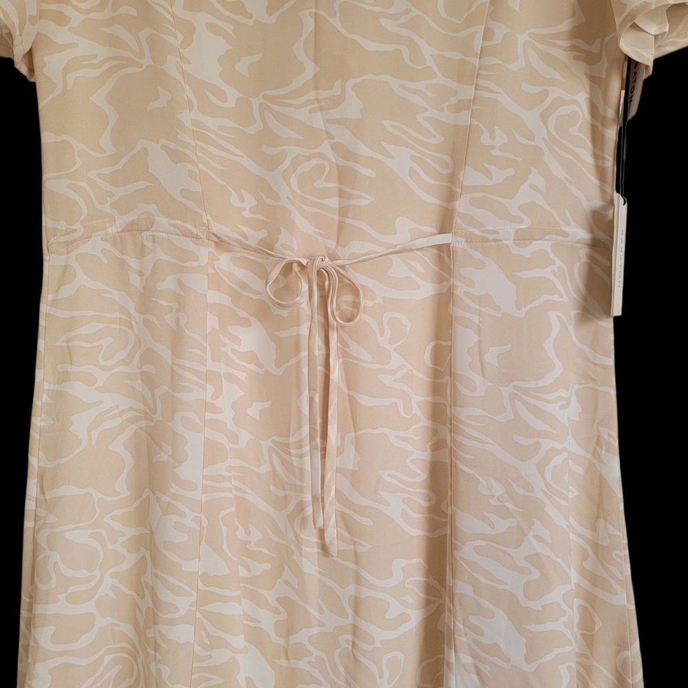 NWT Babaton Aritzia Elin A-line Modest Midi Dress Pink White Button Front Small - Picture 10 of 12